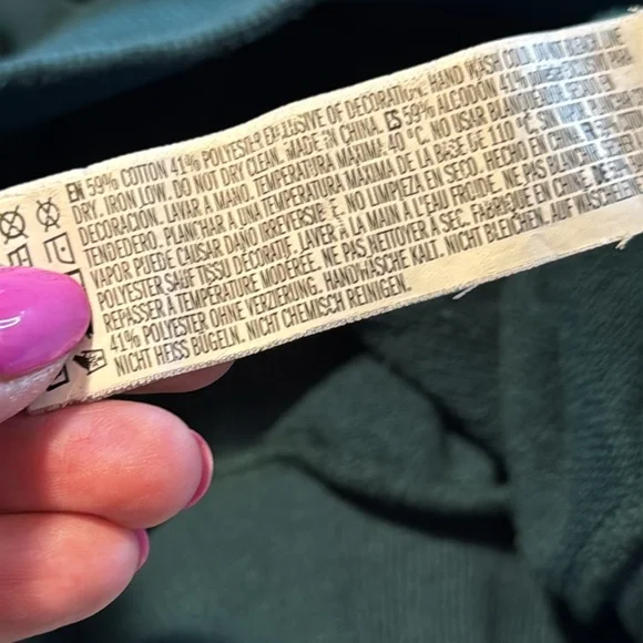 Forever 21 Green White Striped Long Sleeve Pull Over Crop Top Sweatshirt - Picture 5 of 5